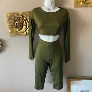 Olive Green Pants Set